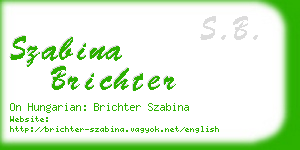 szabina brichter business card